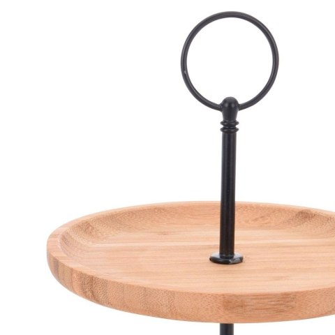 Grupa Orion Sp. z o.o. Patera 2-Piętrowa Bambusowa Drewniana Dekoracyjna EXCELLENT HOUSEWARE 24 cm