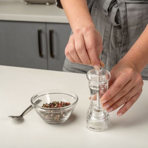 VLACHOS BROS S.A IMPORTS (NAVA),Valantis Vlachos Młynek do Mielenia Przypraw Pieprzu Soli Akrylowy Przezroczysty NAVA 14 cm