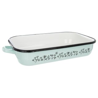 Grupa Orion Sp. z o.o. Brytfanna ORION Emaliowana LOUKA Niebieska 3,2 L 40 x 22 cm Kwiaty