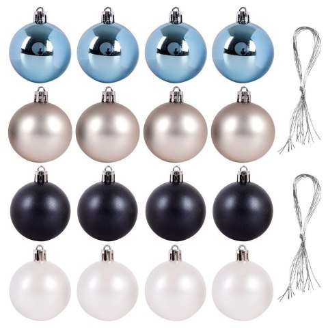 Grupa Orion Sp. z o.o. Bombki Choinkowe VILDE Niebieskie 5 cm Zestaw 16 szt. Nietłukące Matowe