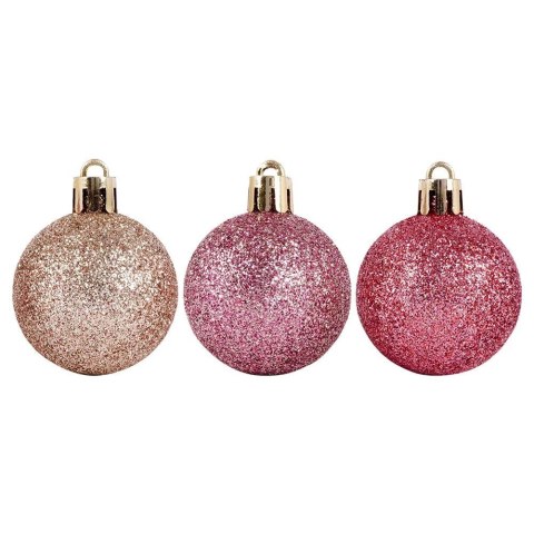 Grupa Orion Sp. z o.o. Bombki Choinkowe VILDE Różowe 4 cm Zestaw 9 szt. Nietłukące Brokatowe
