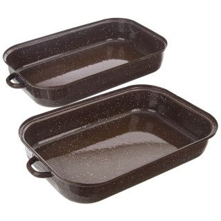 Grupa Orion Sp. z o.o. Brytfanna emaliowana z pokrywką prostokątna BROWN 14 l, 46x27,5 cm