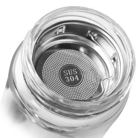 Grupa Orion Sp. z o.o. Butelka na Wodę Napoje Szklana z Sitkiem Fitrowanie Szczelna ORION 450 ml