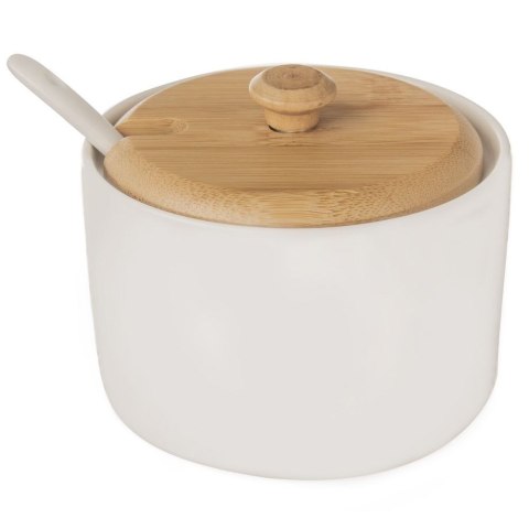 Grupa Orion Sp. z o.o. Cukierniczka Cukiernica z Pokrywką Łyżeczką Porcelanowa Biała ORION 10 cm