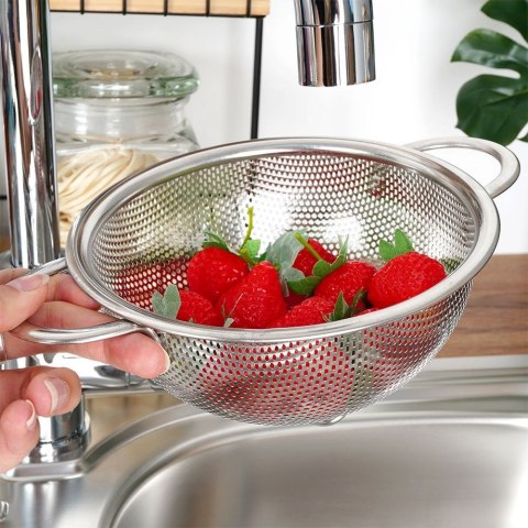 Grupa Orion Sp. z o.o. Sitko Cedzak Kuchenny Miska do Owoców Warzyw Makaronu Stalowy ORION 16,5 cm