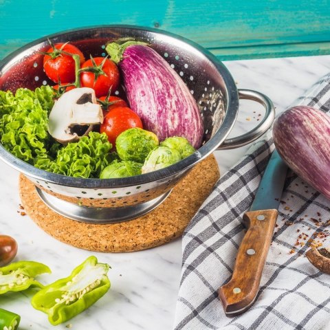 Grupa Orion Sp. z o.o. Cedzak Kuchenny Stalowy ORION 24 cm Miska z Uchwytami na Makaron i Warzywa