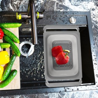 Grupa Orion Sp. z o.o. Cedzak Silikonowy Składany ORION 39 x 26,5 cm Do Zlewu 5,5 L z Uchwytami