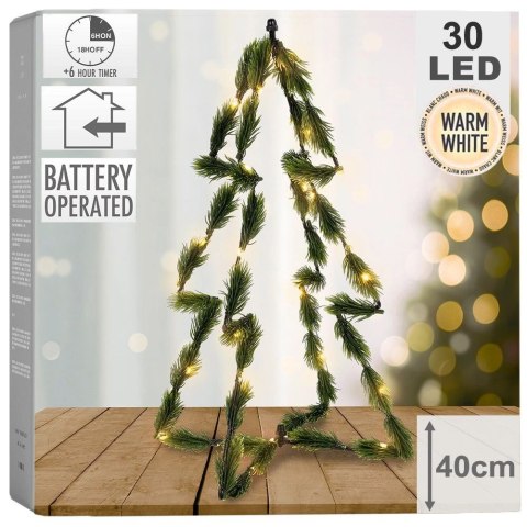 Home Styling Collection Choinka sztuczna świecąca zielona 30 LED 40 cm