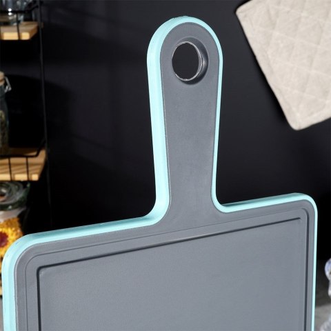 Grupa Orion Sp. z o.o. Deska Plastikowa ORION 36,5x19 cm Szara z Rowkiem i Uchem do Krojenia