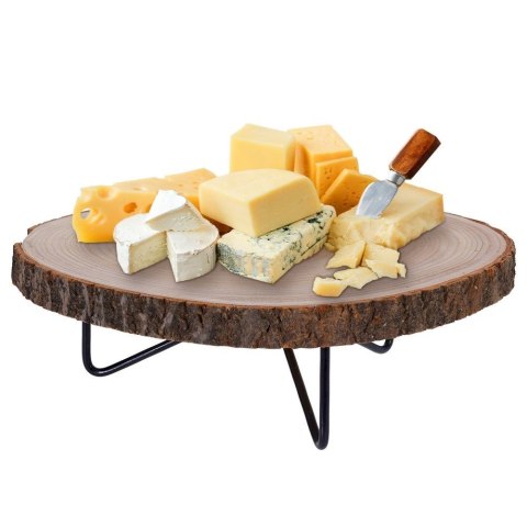 Grupa Orion Sp. z o.o. Deska do Serwowania Podawania Wędlin Serów Drewniana na Nóżkach ORION 40 cm