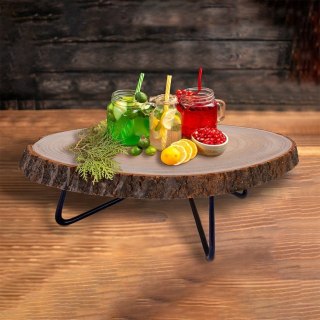 Grupa Orion Sp. z o.o. Deska do Serwowania Podawania Wędlin Serów Drewniana na Nóżkach ORION 40 cm