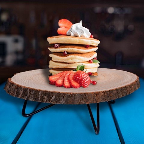 Grupa Orion Sp. z o.o. Deska do Serwowania Podawania Wędlin Serów Drewniana na Nóżkach ORION 40 cm