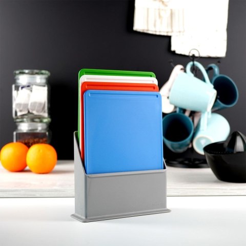 Grupa Orion Sp. z o.o. Deski do Krojenia Plastikowe ze Stojakiem 20x15 cm 4 szt.