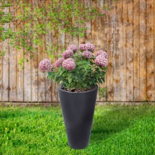 Grupa Orion Sp. z o.o. Doniczka Ogrodowa Zewnętrzna Plastikowa Szara Okrągła Solidna VILDE 28x45cm