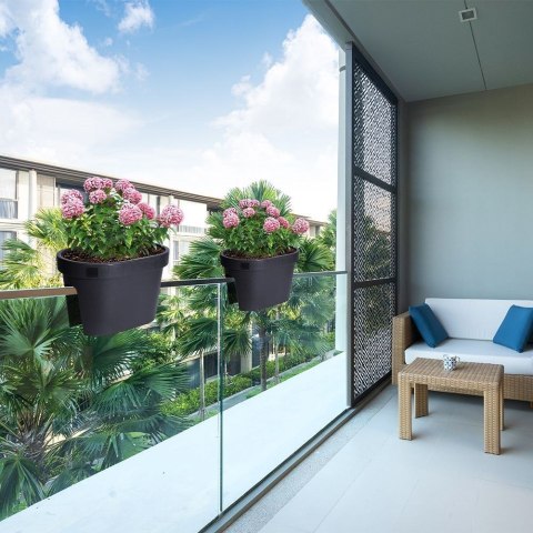 Grupa Orion Sp. z o.o. Doniczka ogrodowa plastikowa czarna 39,5x24 cm