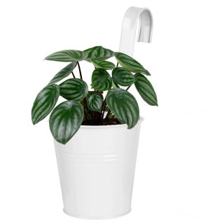 Grupa Orion Sp. z o.o. Doniczka osłonka metalowa balkonowa tarasowa zawieszana wieszak na doniczkę biała