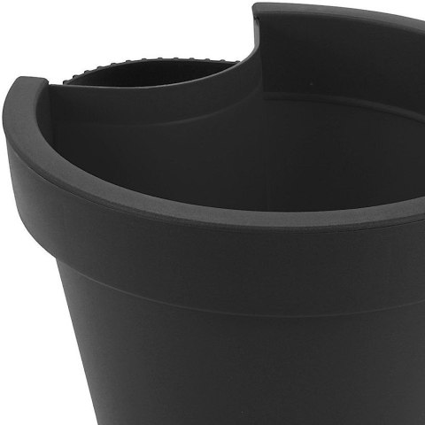 Grupa Orion Sp. z o.o. Doniczka na Rynnę Zawieszana VILDE 24 cm Czarna z Odpływem do 10 cm