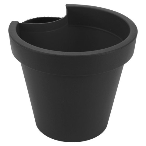 Grupa Orion Sp. z o.o. Doniczka na Rynnę Zawieszana VILDE 24 cm Czarna z Odpływem do 10 cm