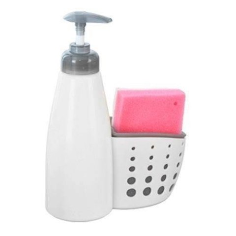 Grupa Orion Sp. z o.o. Dozownik do Naczyń ORION 370 ml z Pojemnikiem na Gąbkę Biały z Gąbką