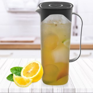 Grupa Orion Sp. z o.o. Dzbanek Plastikowy ORION 1,8 L z Pokrywką Sitko w Wieczku, Czarny