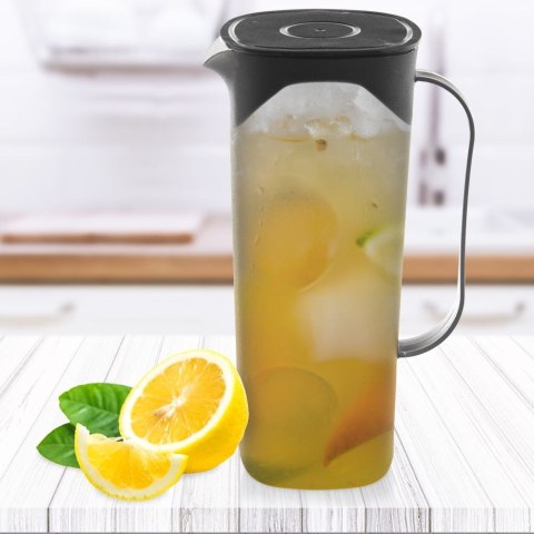 Grupa Orion Sp. z o.o. Dzbanek Plastikowy ORION 1,8 L z Pokrywką Sitko w Wieczku, Czarny