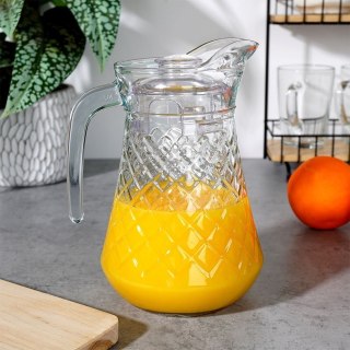 Grupa Orion Sp. z o.o. Dzbanek Szklany z Pokrywką VILDE 1,4 L Tłoczony z Wygodnym Dzióbkiem