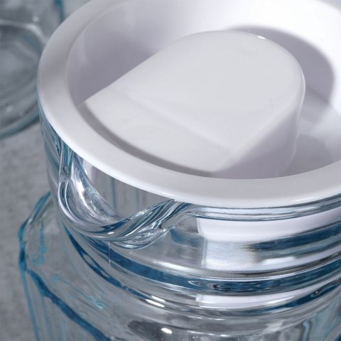 Grupa Orion Sp. z o.o. Dzbanek Szklany z Pokrywką VILDE 650 ml Ryflowany Kompaktowy do Napojów