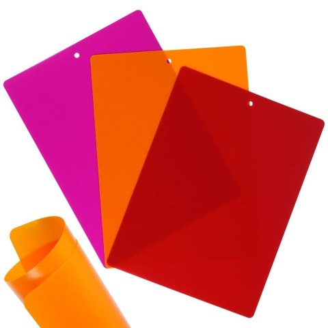 Grupa Orion Sp. z o.o. Deski Elastyczne ORION 3 szt. 38 x 28 cm Kolorowe Maty do Krojenia Zmywarka