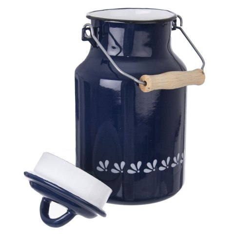 Grupa Orion Sp. z o.o. Kanka na Mleko Emaliowana Niebieska Tradycyjna Retro Solidna ORION 2 l