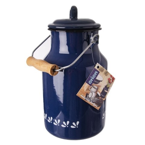 Grupa Orion Sp. z o.o. Kanka na Mleko Emaliowana Niebieska Tradycyjna Retro Solidna ORION 2 l