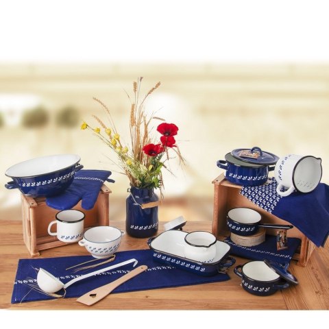 Grupa Orion Sp. z o.o. Miska Kuchenna Emaliowana Niebieska z Uchwytami 26 cm 2,5L Modrobila Orion