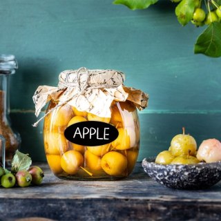 Grupa Orion Sp. z o.o. Etykiety kredowe naklejki na słoiki przetwory samoprzylepne owalne kreda zestaw 42 szt.