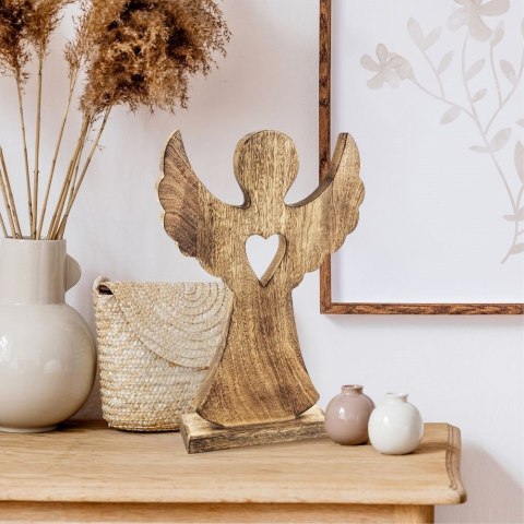 Grupa Orion Sp. z o.o. Figurka drewniana świąteczna anioł MANGO 25,5x36 cm