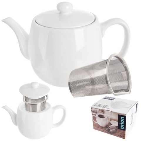 Orion Dzbanek z zaparzaczem do herbaty porcelanowy biały MONA 700 ml