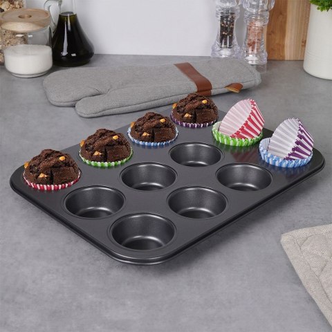 Grupa Orion Sp. z o.o. Blacha Forma do Pieczenia Muffinek ORION z Papilotkami Babeczki 35 x 27 cm