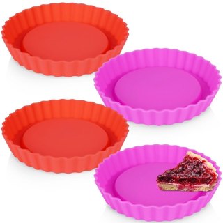 Grupa Orion Sp. z o.o. Forma do Tarty ORION Silikonowa Okrągła 12 cm Zestaw 4 szt. do Zmywarki