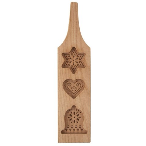 Grupa Orion Sp. z o.o. Forma do Ciastek Świątecznych Drewniana z Wzorem ORION 35x8 cm