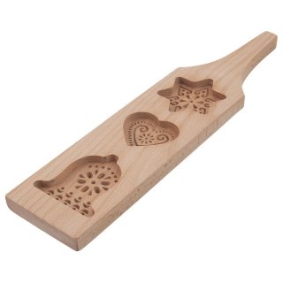 Grupa Orion Sp. z o.o. Forma do Ciastek Świątecznych Drewniana z Wzorem ORION 35x8 cm