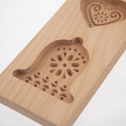 Grupa Orion Sp. z o.o. Forma do Ciastek Świątecznych Drewniana z Wzorem ORION 35x8 cm