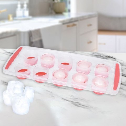 Forma foremka na lód z silikonowym dnem do 10 kostek lodu łatwe wyciąganie duże kostki xxl