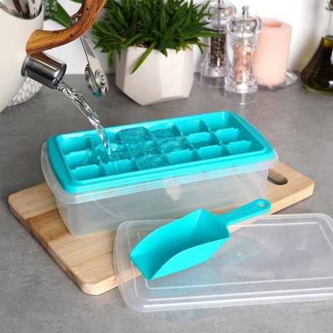 Grupa Orion Sp. z o.o. Forma do Kostek Lodu EXCELLENT Pojemnik Łopatka Silikonowe Dno 18 szt.