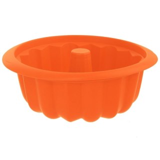 Grupa Orion Sp. z o.o. Forma do Babki Silikonowa z Kominem Pomarańczowa Solidna ORION 26 x 9,5 cm