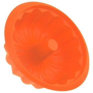 Grupa Orion Sp. z o.o. Forma do Babki Silikonowa z Kominem Pomarańczowa Solidna ORION 26 x 9,5 cm