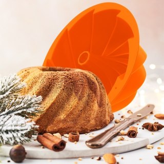 Grupa Orion Sp. z o.o. Forma do Pieczenia Babki z Kominem Kwiat Silikonowa Solidna ORION 23,5 cm