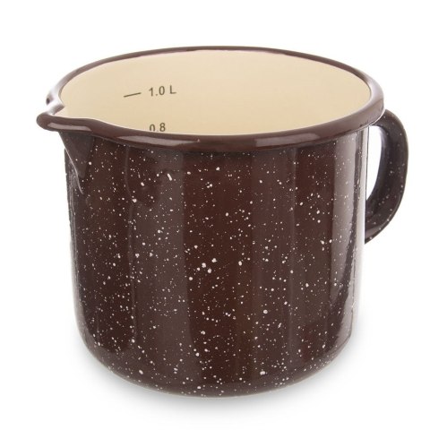 Grupa Orion Sp. z o.o. Garnek z Miarką 1,2 L Kubek Emaliowany Retro ORION 12 cm