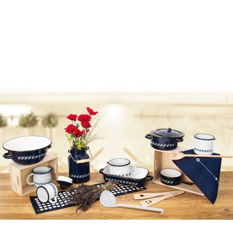 Grupa Orion Sp. z o.o. Garnek Emaliowany Niebieski Modrobila ORION 12 cm, 600 ml