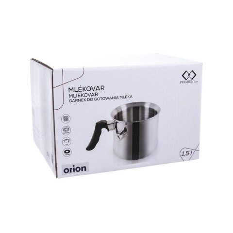 Grupa Orion Sp. z o.o. Garnek do Mleka ORION Stal 1,5 L Płaszcz Wodny Gwizdek Indukcja Zmywarka