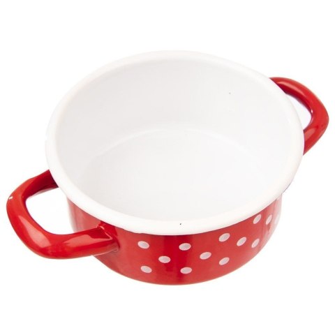 Grupa Orion Sp. z o.o. Garnek Emaliowany w Grochy Czerwony Solidny Trwały Indykcja ORION 600 ml