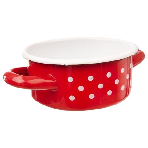 Grupa Orion Sp. z o.o. Garnek Emaliowany w Grochy Czerwony Solidny Trwały Indykcja ORION 600 ml