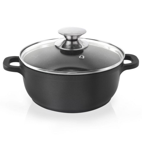 Grupa Orion Sp. z o.o. Garnek Granitowy ze Szklaną Pokrywką Grande 24 cm 4 L